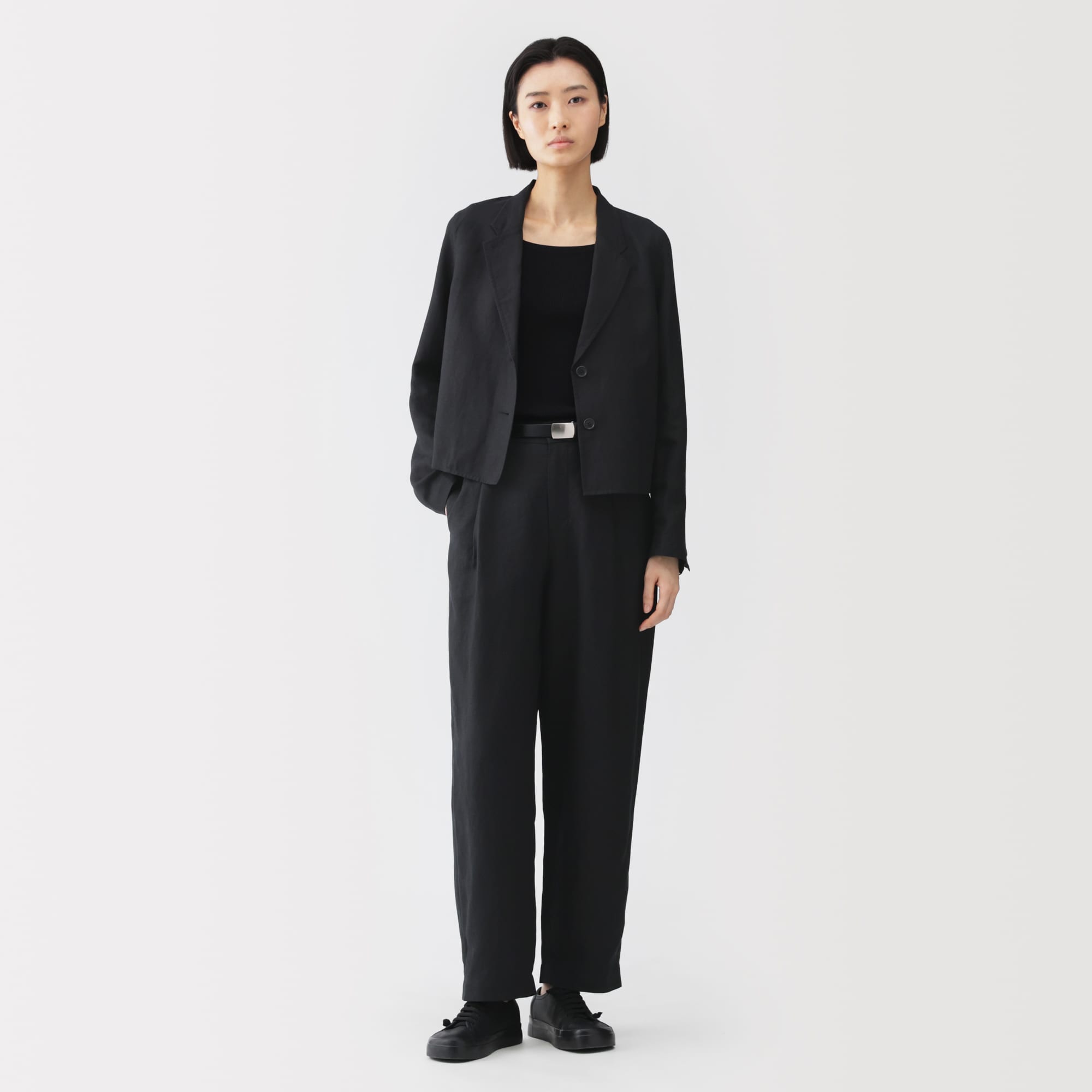 婦人 リネンリヨセルタックワイドパンツ | 無印良品