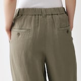 婦人　リネンリヨセルタックワイドパンツ