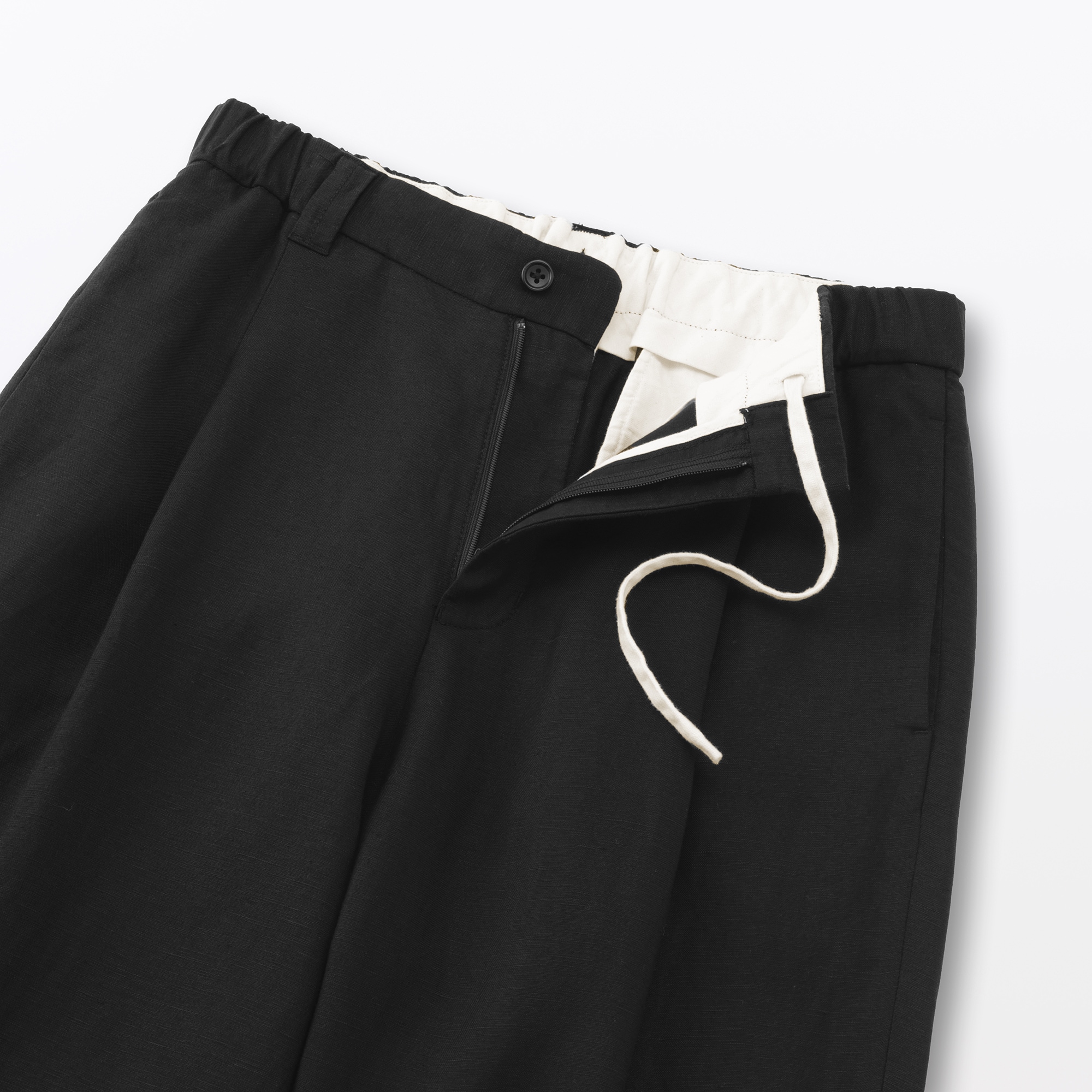 婦人　リネンリヨセルタックワイドパンツ