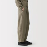 婦人　リネンリヨセルタックワイドパンツ