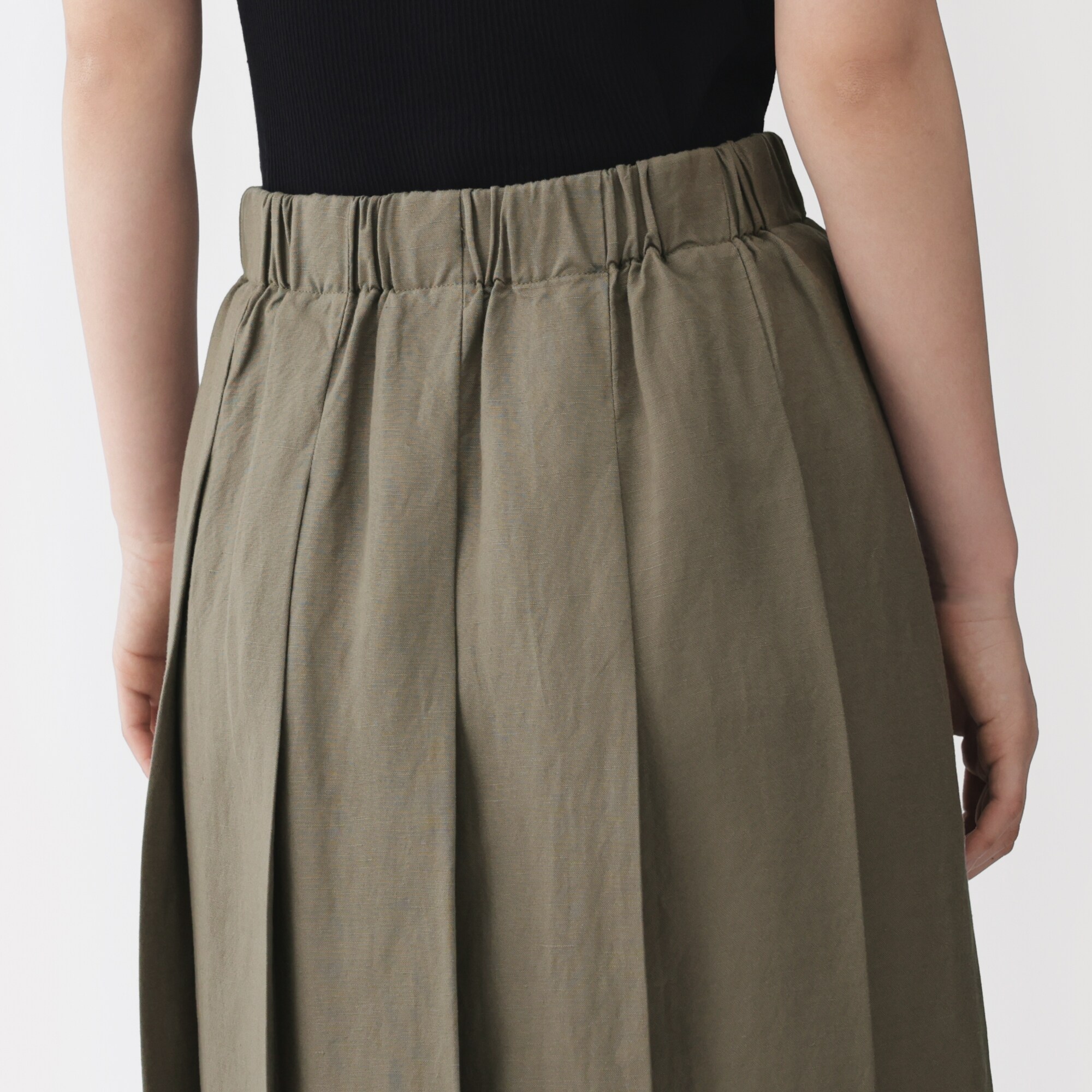 婦人　リネンリヨセルイージータックスカート