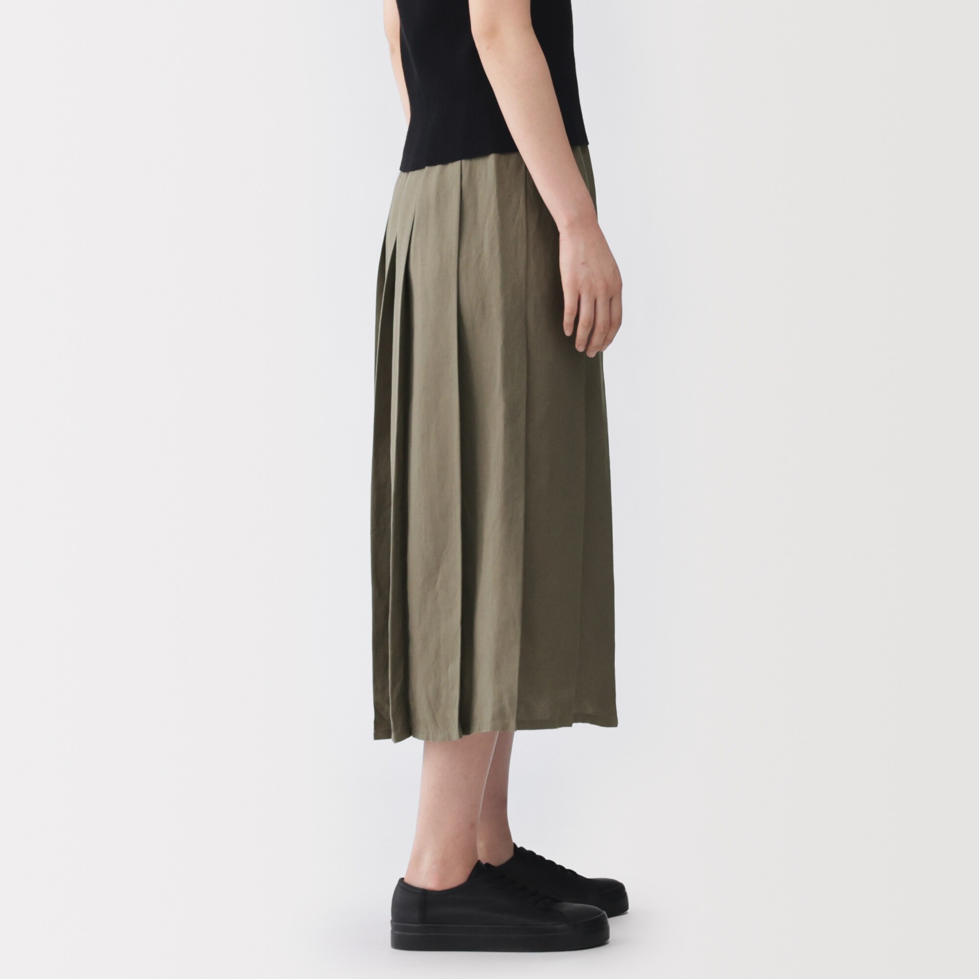 婦人　リネンリヨセルイージータックスカート