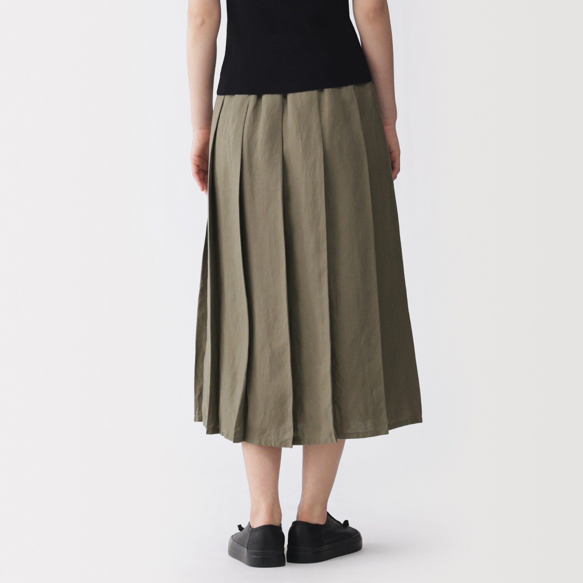 婦人　リネンリヨセルイージータックスカート