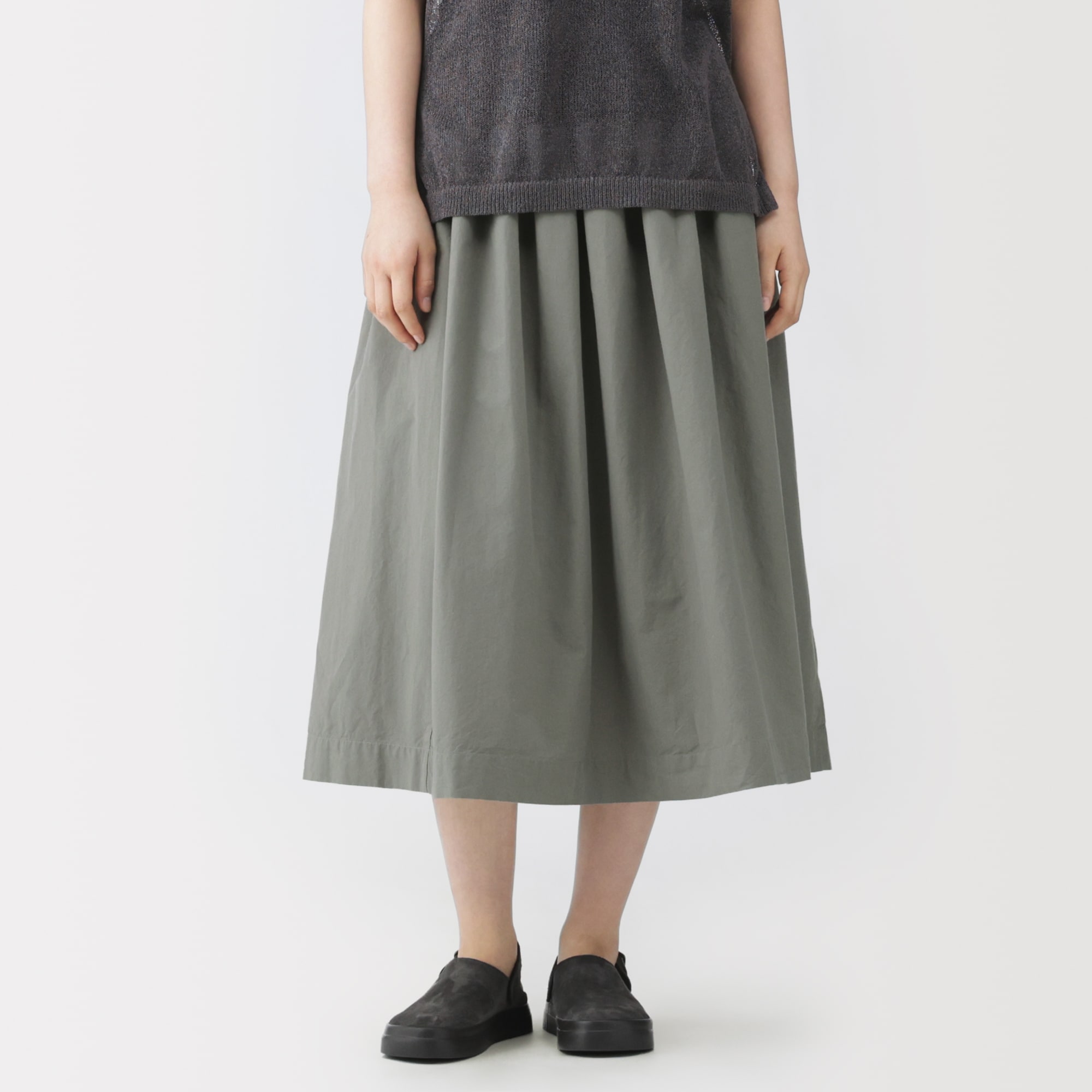 婦人 和紙混高密度ポプリンタックスカート | 無印良品