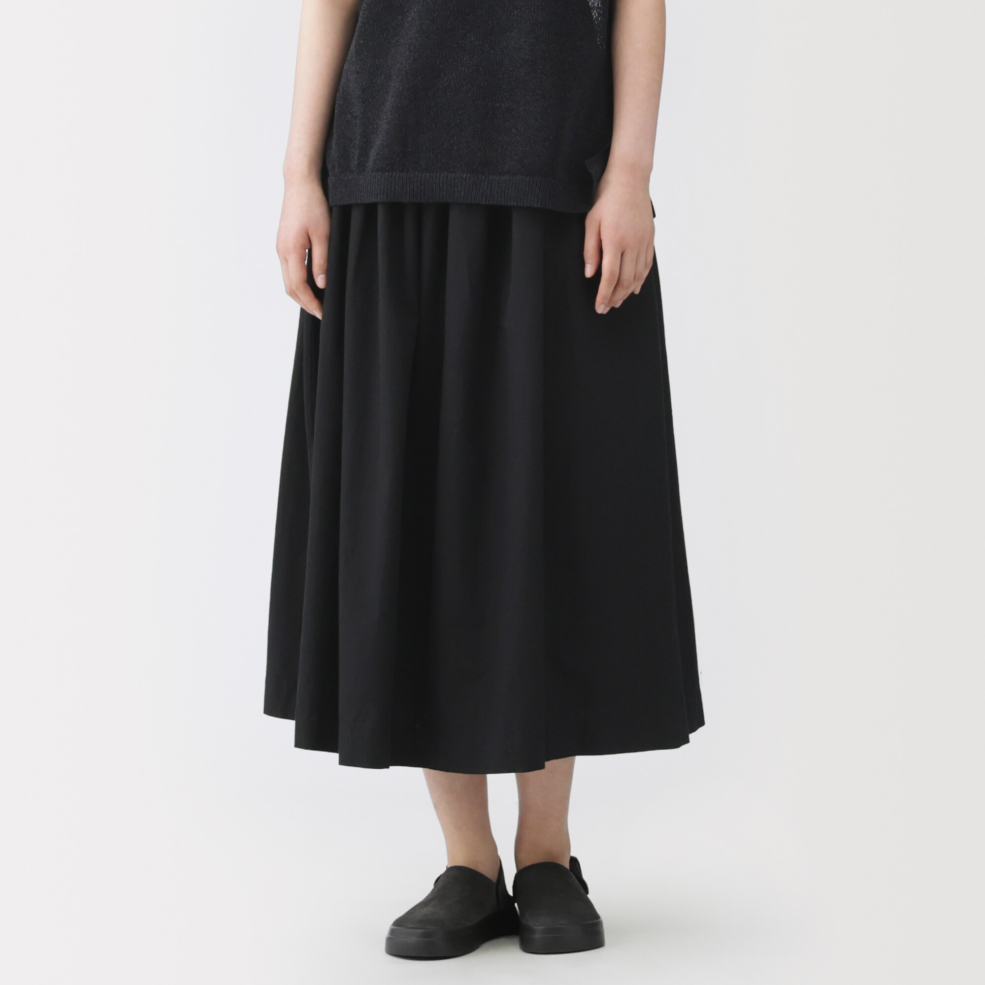 婦人 和紙混高密度ポプリンタックスカート | 無印良品