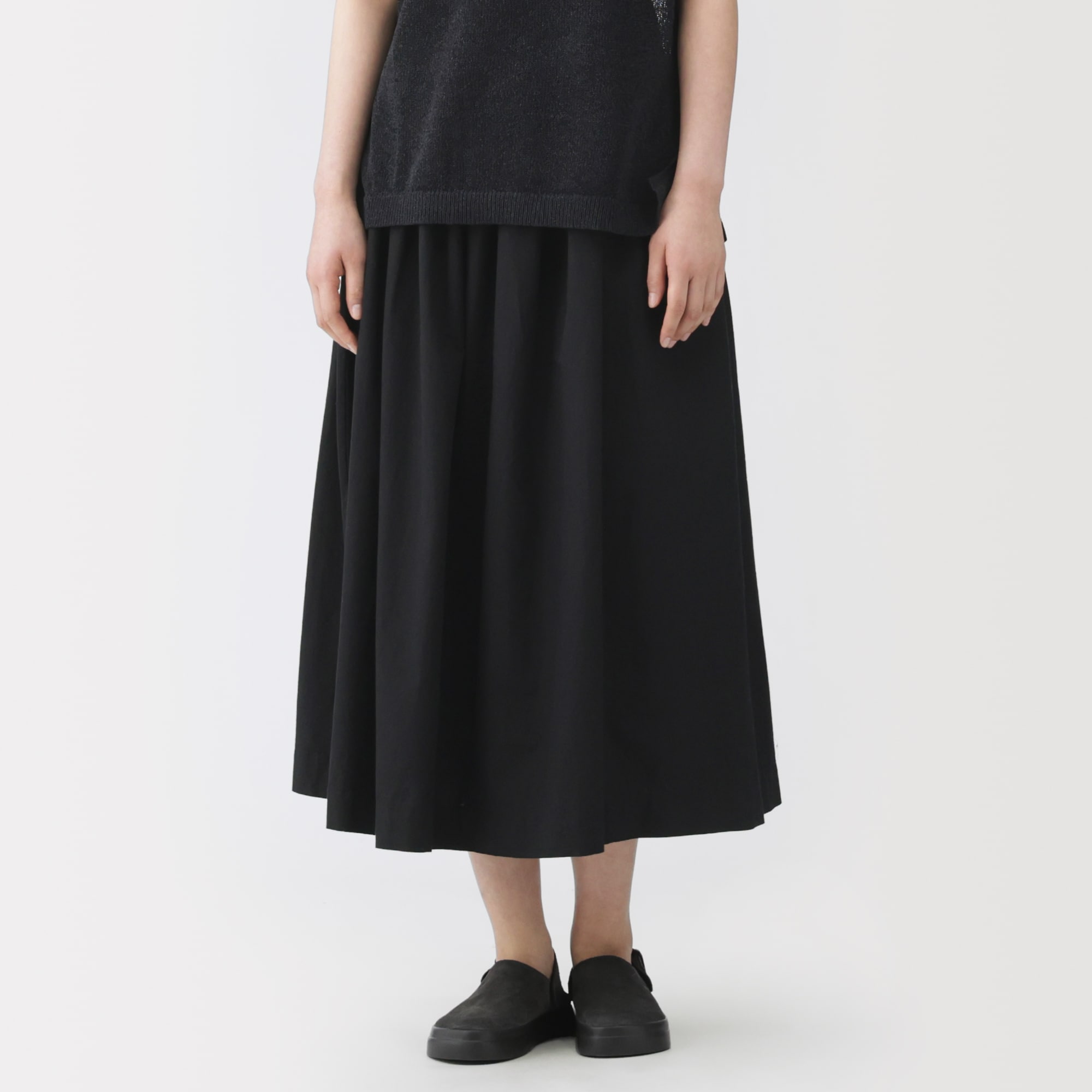 婦人 和紙混高密度ポプリンタックスカート | 無印良品