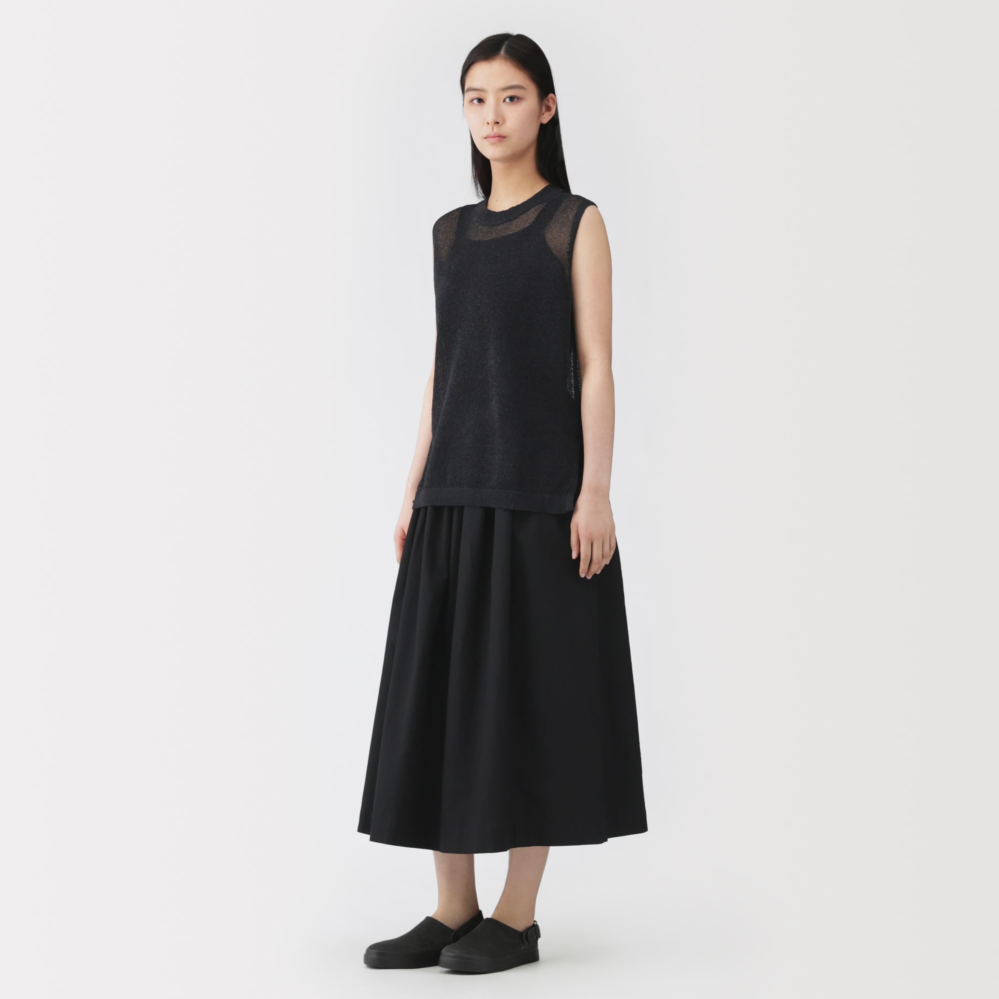 婦人　和紙混高密度ポプリンタックスカート