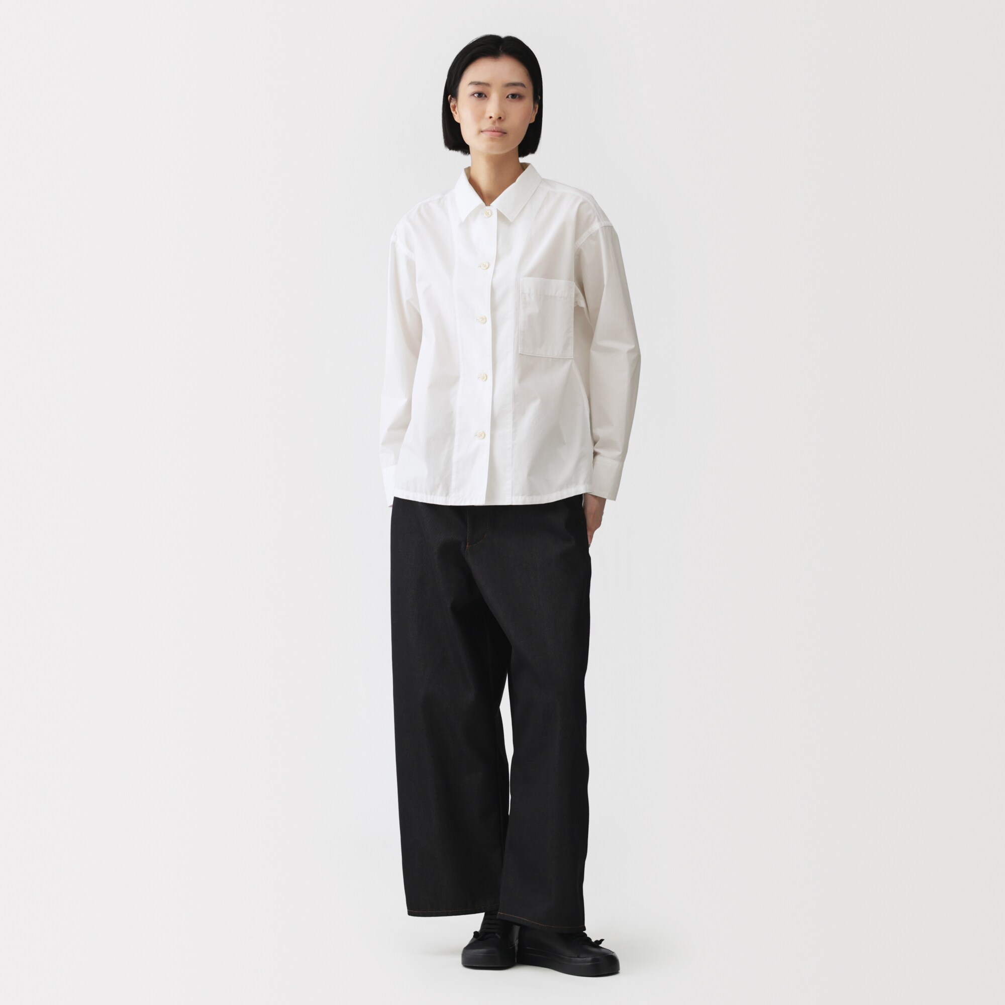 婦人　コットンオーバーシャツ