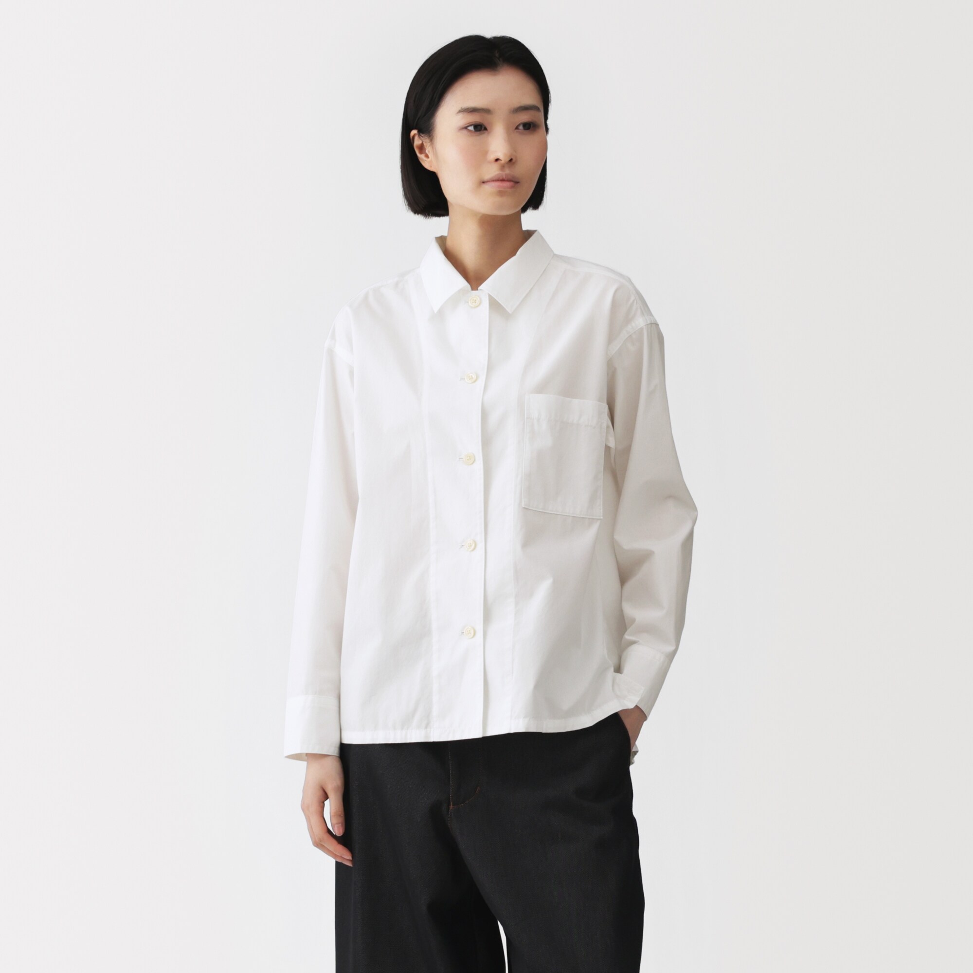 婦人　コットンオーバーシャツ