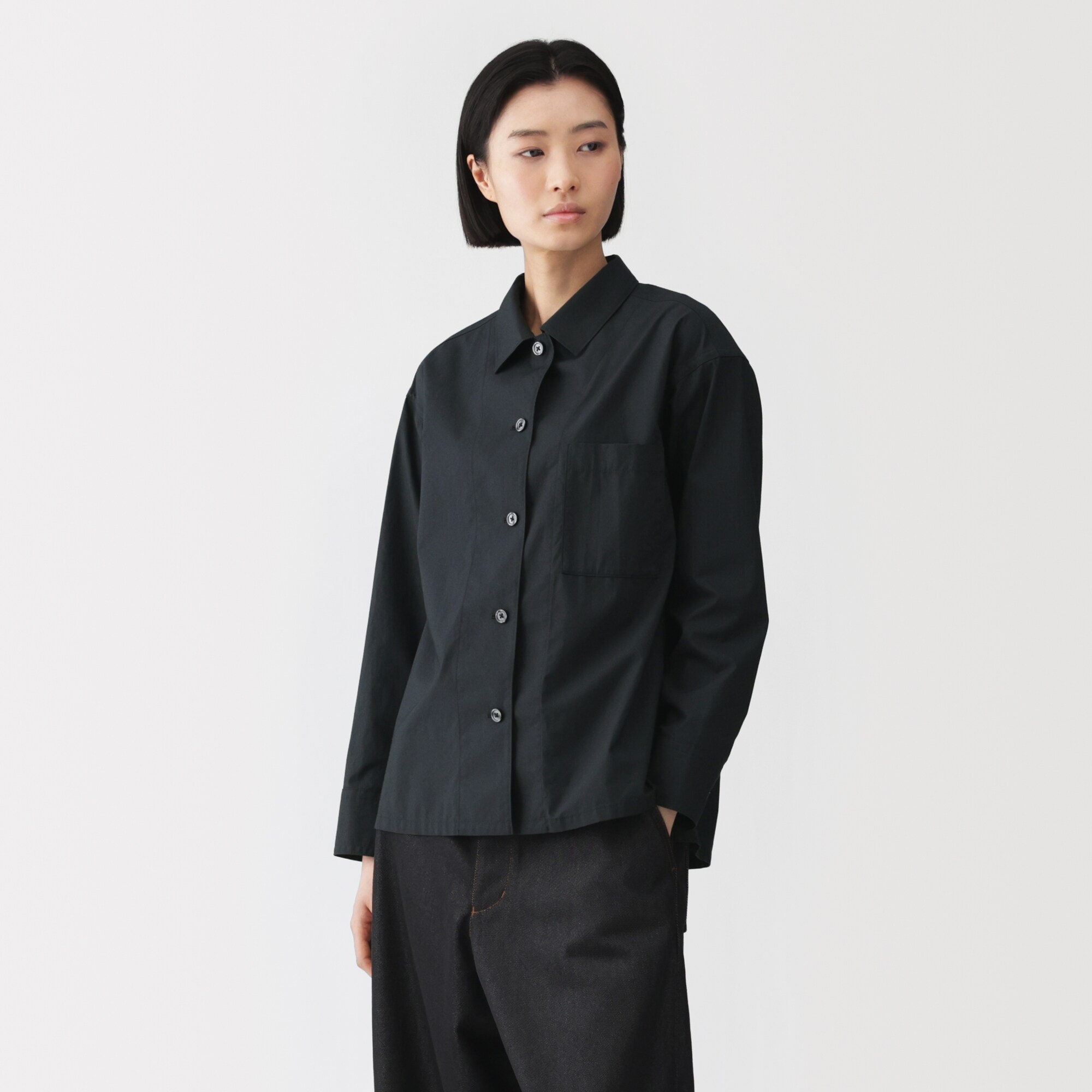 婦人　コットンオーバーシャツ