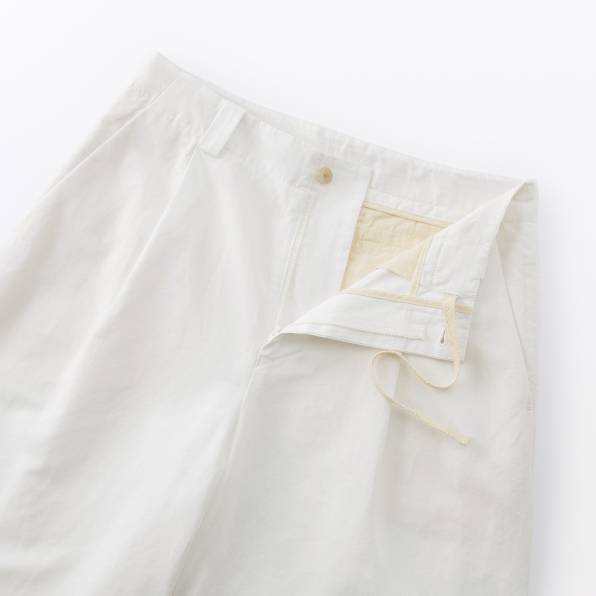 婦人　綿混タックワイドパンツ