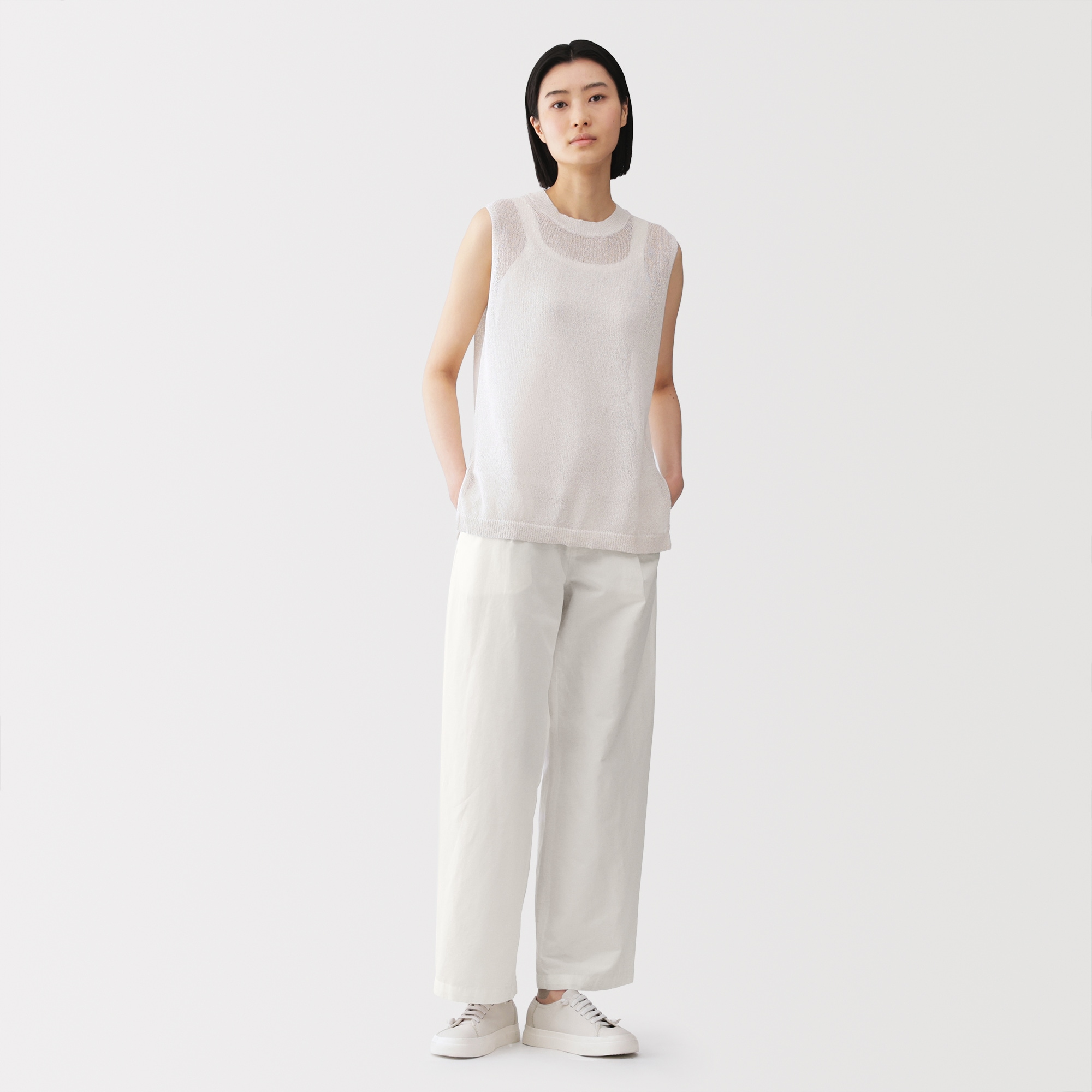 婦人 綿混タックワイドパンツ | 無印良品