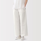 婦人　綿混タックワイドパンツ