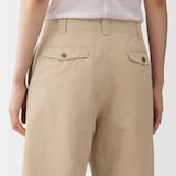 婦人　綿混タックワイドパンツ