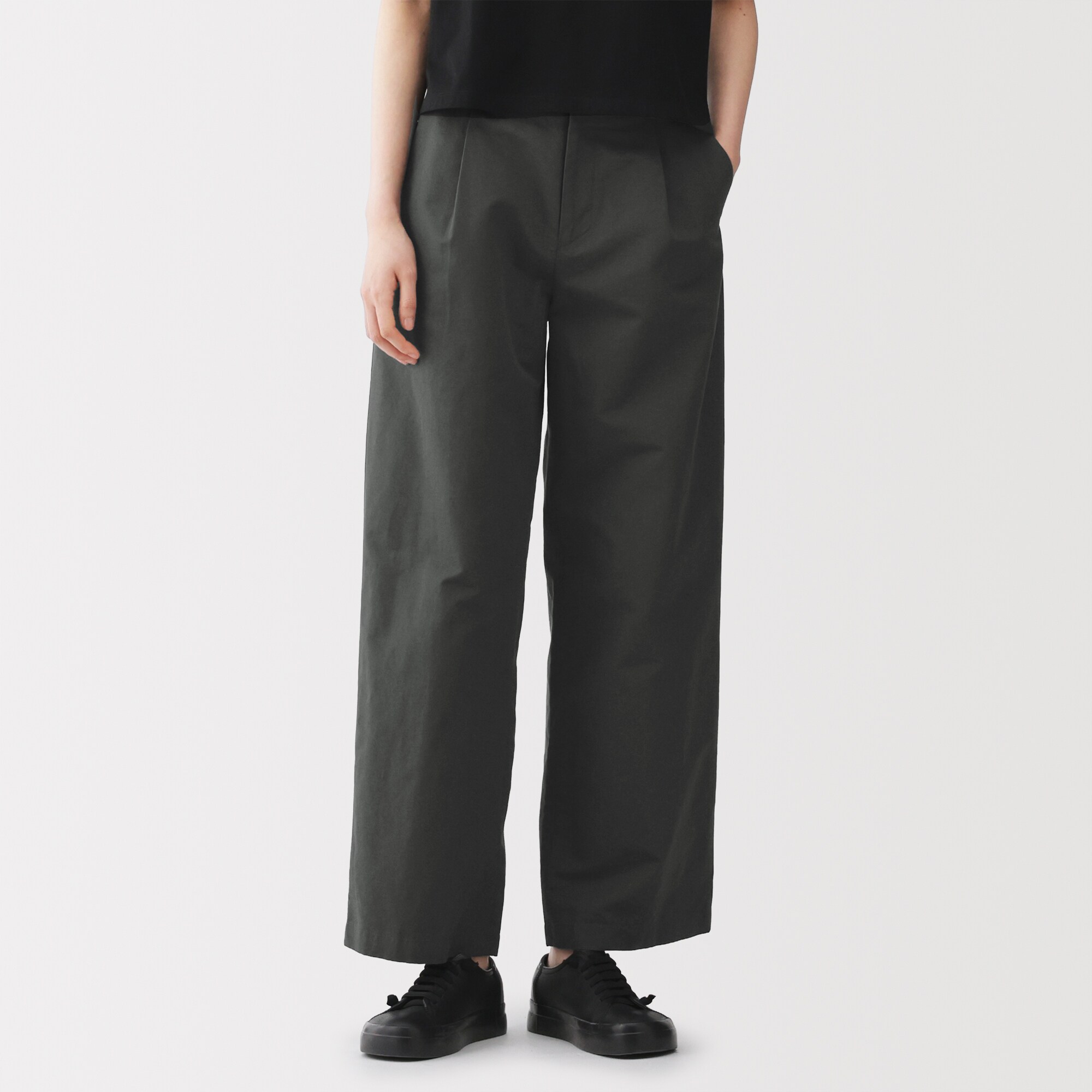 婦人 綿混タックワイドパンツ | 無印良品