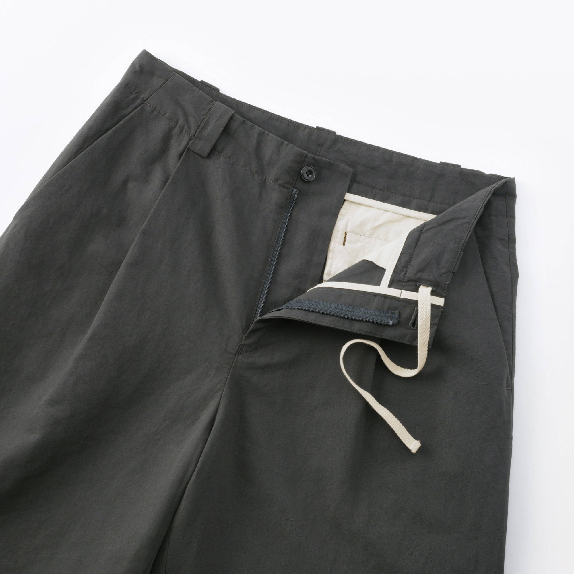 婦人　綿混タックワイドパンツ