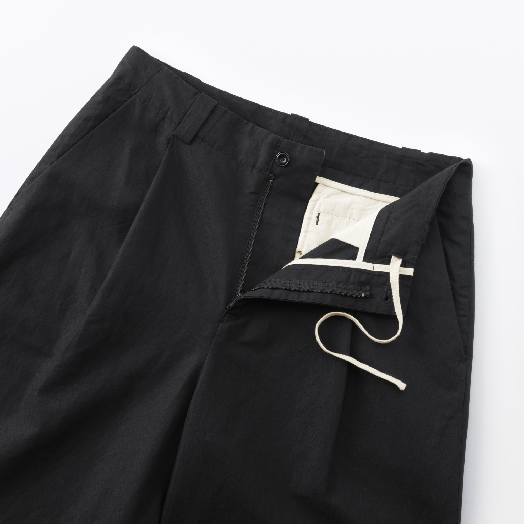 婦人　綿混タックワイドパンツ