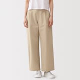 婦人　綿混タックワイドパンツ