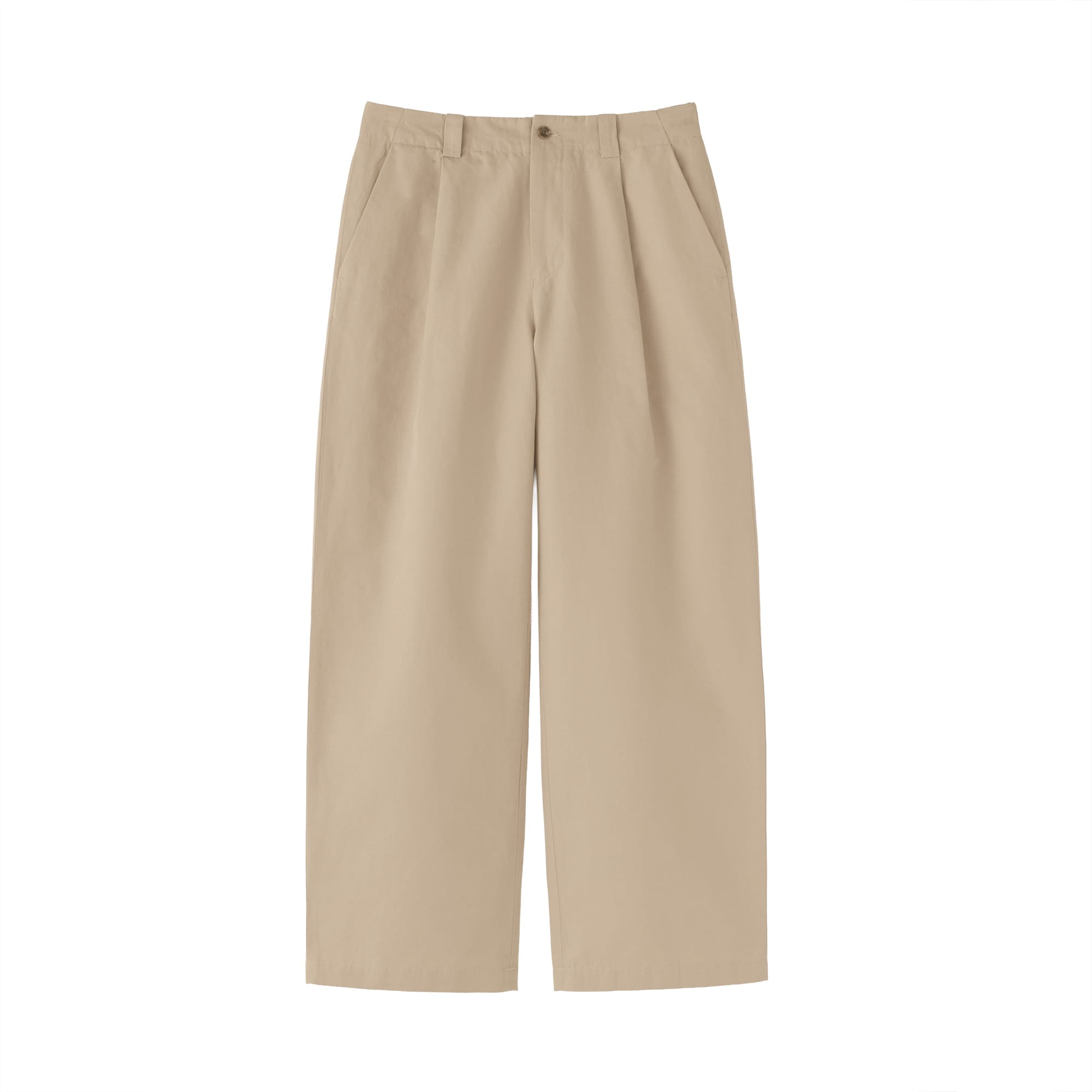 婦人　綿混タックワイドパンツ