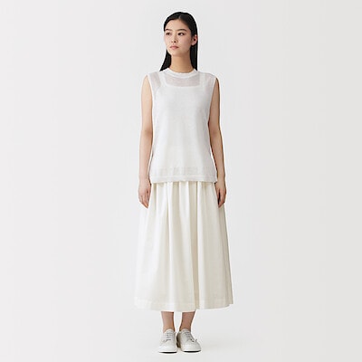 【４月中旬発売予定】婦人　和紙混高密度ポプリンタックスカート