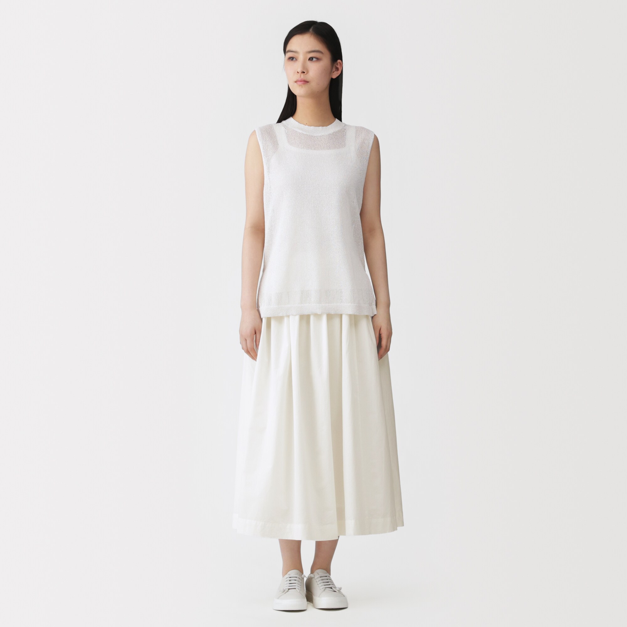 婦人　和紙混高密度ポプリンタックスカート