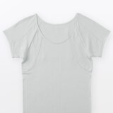 婦人　なめらかリブ　背中・脇汗取りパッド付きフレンチスリーブ