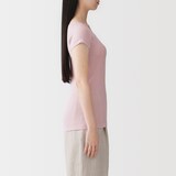 婦人　なめらかリブ　背中・脇汗取りパッド付きフレンチスリーブ