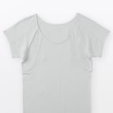 婦人　なめらかリブ　背中・脇汗取りパッド付きフレンチスリーブ