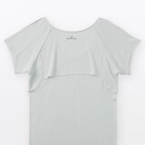 婦人　なめらかリブ　背中・脇汗取りパッド付きフレンチスリーブ