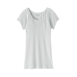 婦人　なめらかリブ　背中・脇汗取りパッド付きフレンチスリーブ