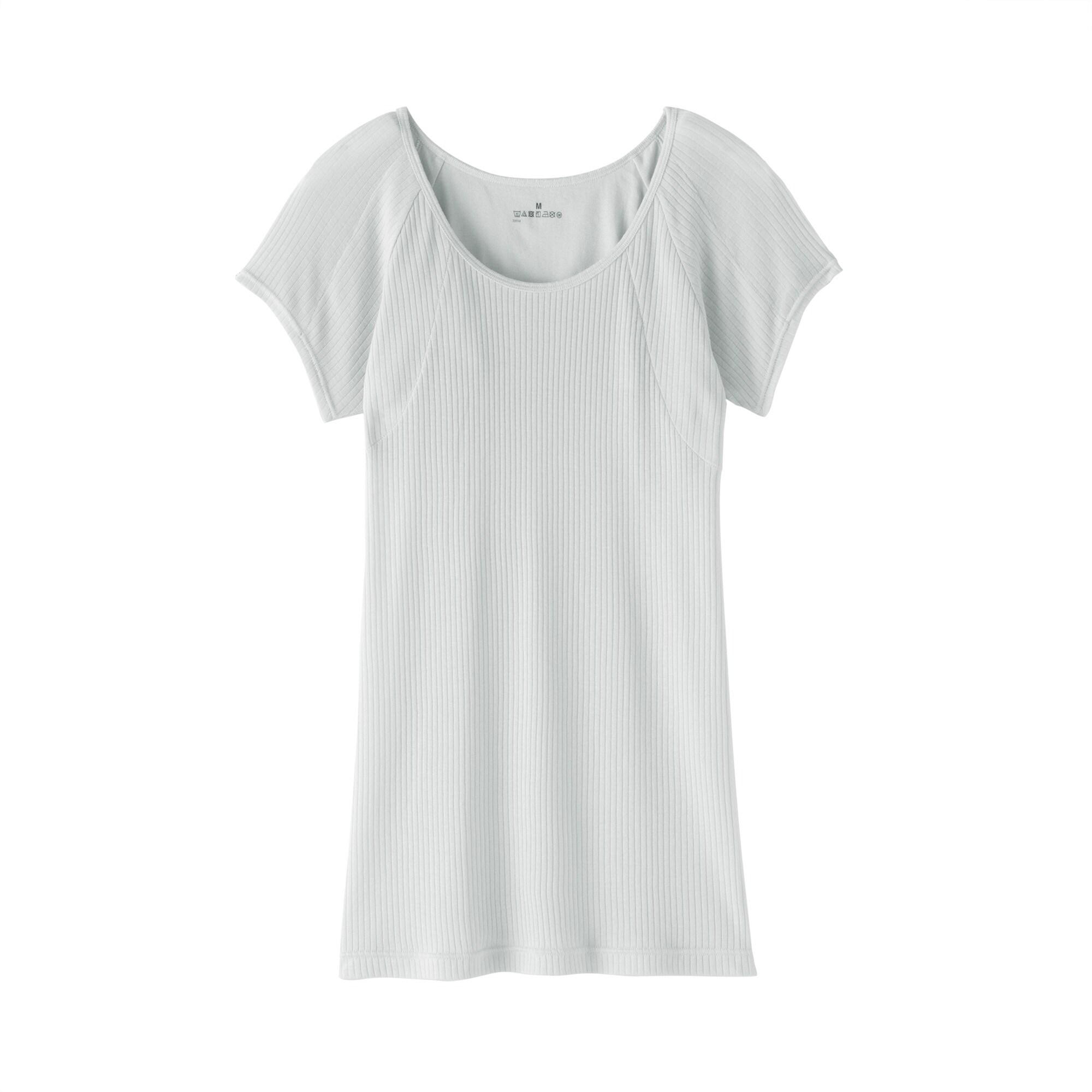 婦人　なめらかリブ　背中・脇汗取りパッド付きフレンチスリーブ