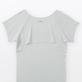 婦人　なめらかリブ　背中・脇汗取りパッド付きフレンチスリーブ