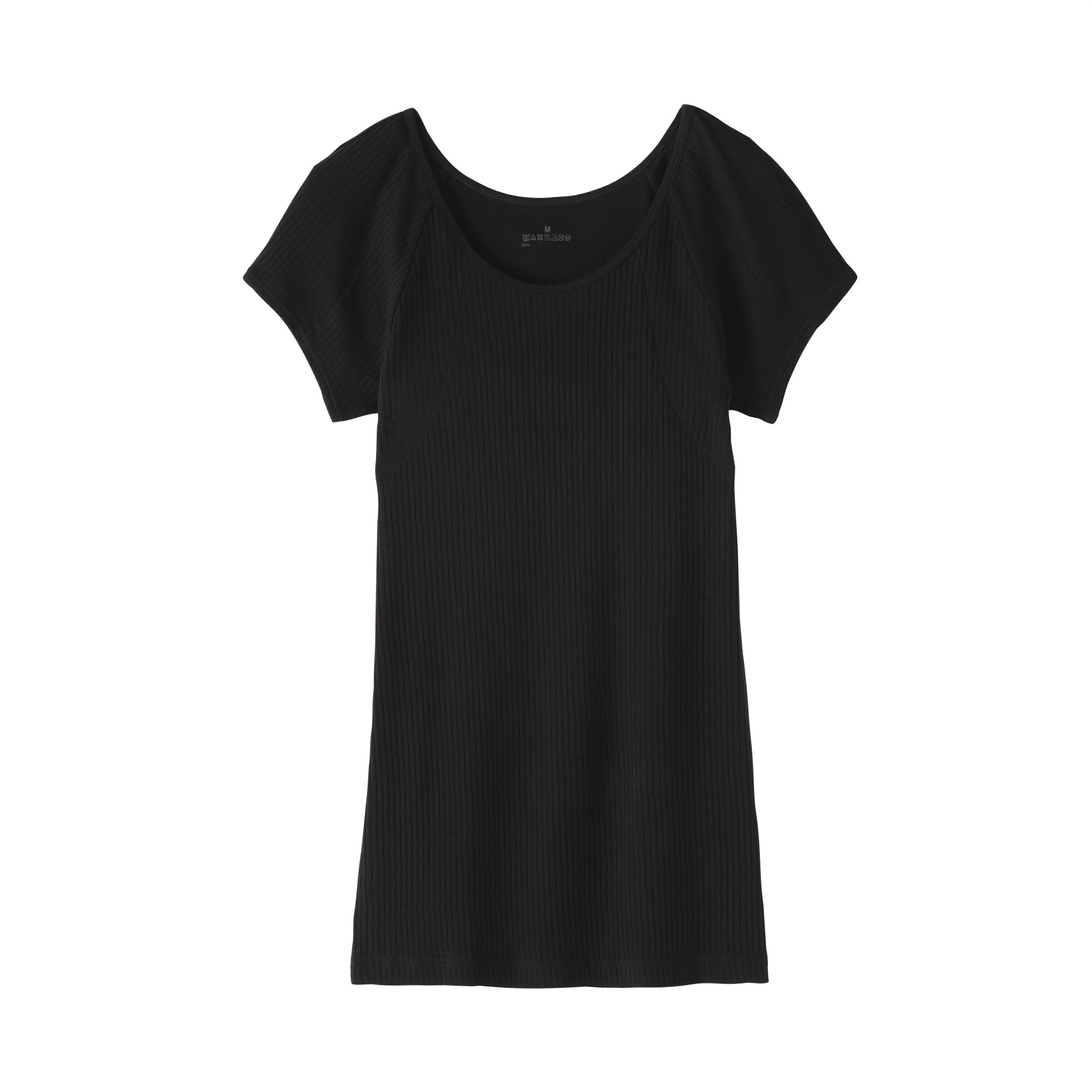 婦人　なめらかリブ　背中・脇汗取りパッド付きフレンチスリーブ