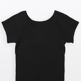 婦人　なめらかリブ　背中・脇汗取りパッド付きフレンチスリーブ