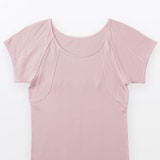 婦人　なめらかリブ　背中・脇汗取りパッド付きフレンチスリーブ