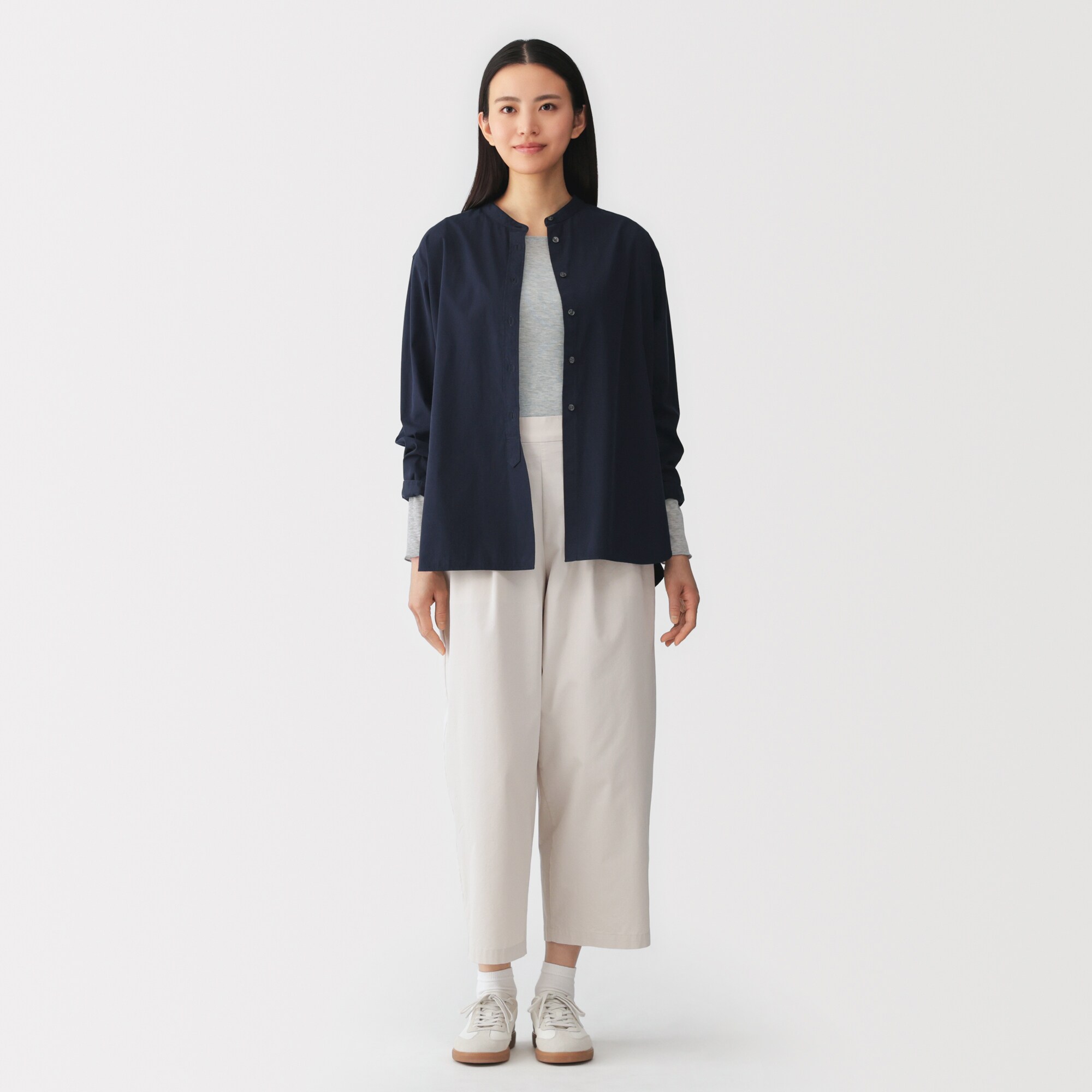 婦人　なめらかシアークルーネック長袖Ｔシャツ