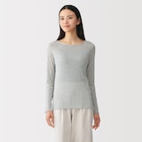 婦人　なめらかシアークルーネック長袖Ｔシャツ