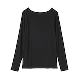 婦人　なめらかシアークルーネック長袖Ｔシャツ