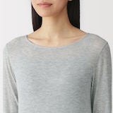 婦人　なめらかシアークルーネック長袖Ｔシャツ