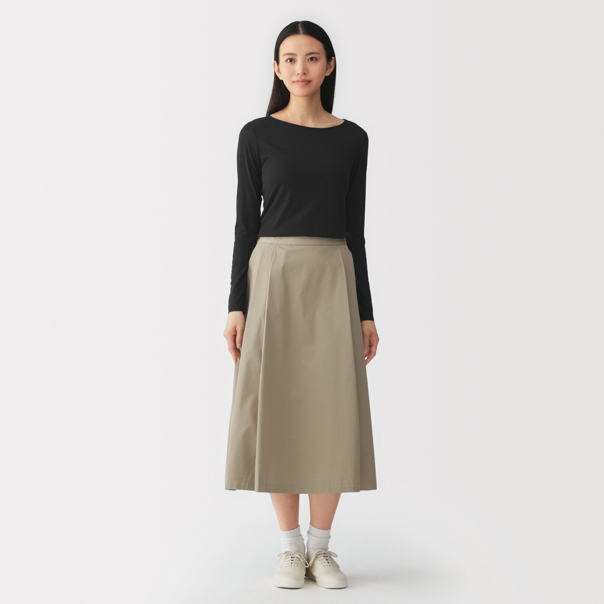 婦人　なめらかシアークルーネック長袖Ｔシャツ