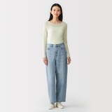 婦人　なめらかシアークルーネック長袖Ｔシャツ