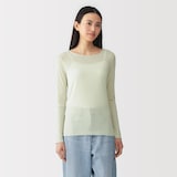 婦人　なめらかシアークルーネック長袖Ｔシャツ