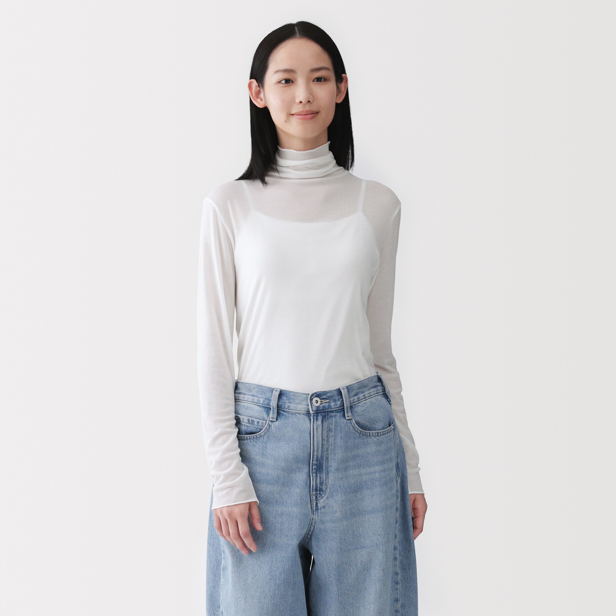 婦人　なめらかシアータートルネック長袖Ｔシャツ