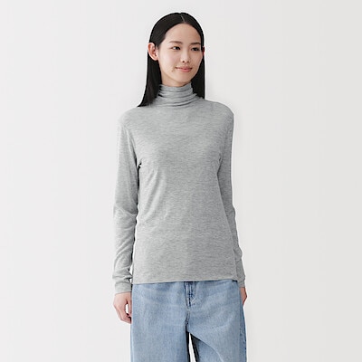 婦人　なめらかシアータートルネック長袖Ｔシャツ