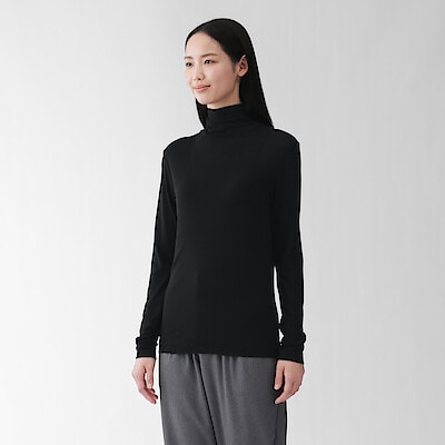 【３月上旬発売予定】婦人　なめらかシアータートルネック長袖Ｔシャツ