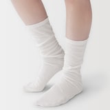 婦人　足なり直角　履き口やわらか　ほぼ綿で編んだ　靴下