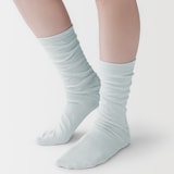 婦人　足なり直角　履き口やわらか　ほぼ綿で編んだ　靴下