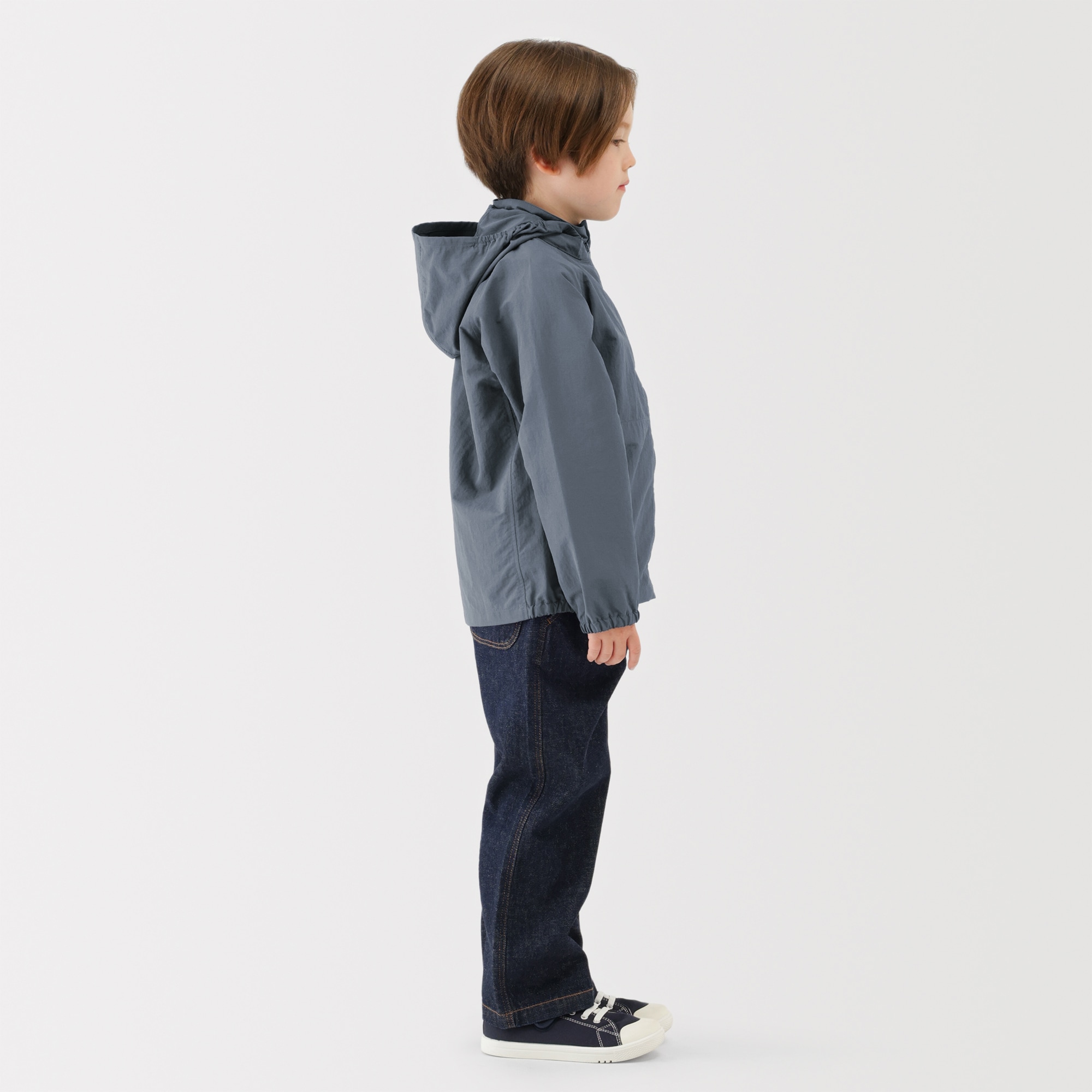 キッズ　撥水ナイロンＵＶカットフード付きジャケット