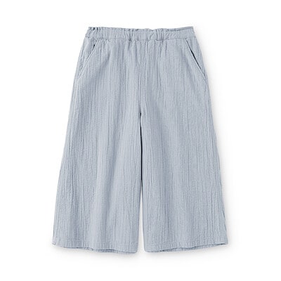 キッズ　楊柳ガーゼ七分丈ワイドパンツ