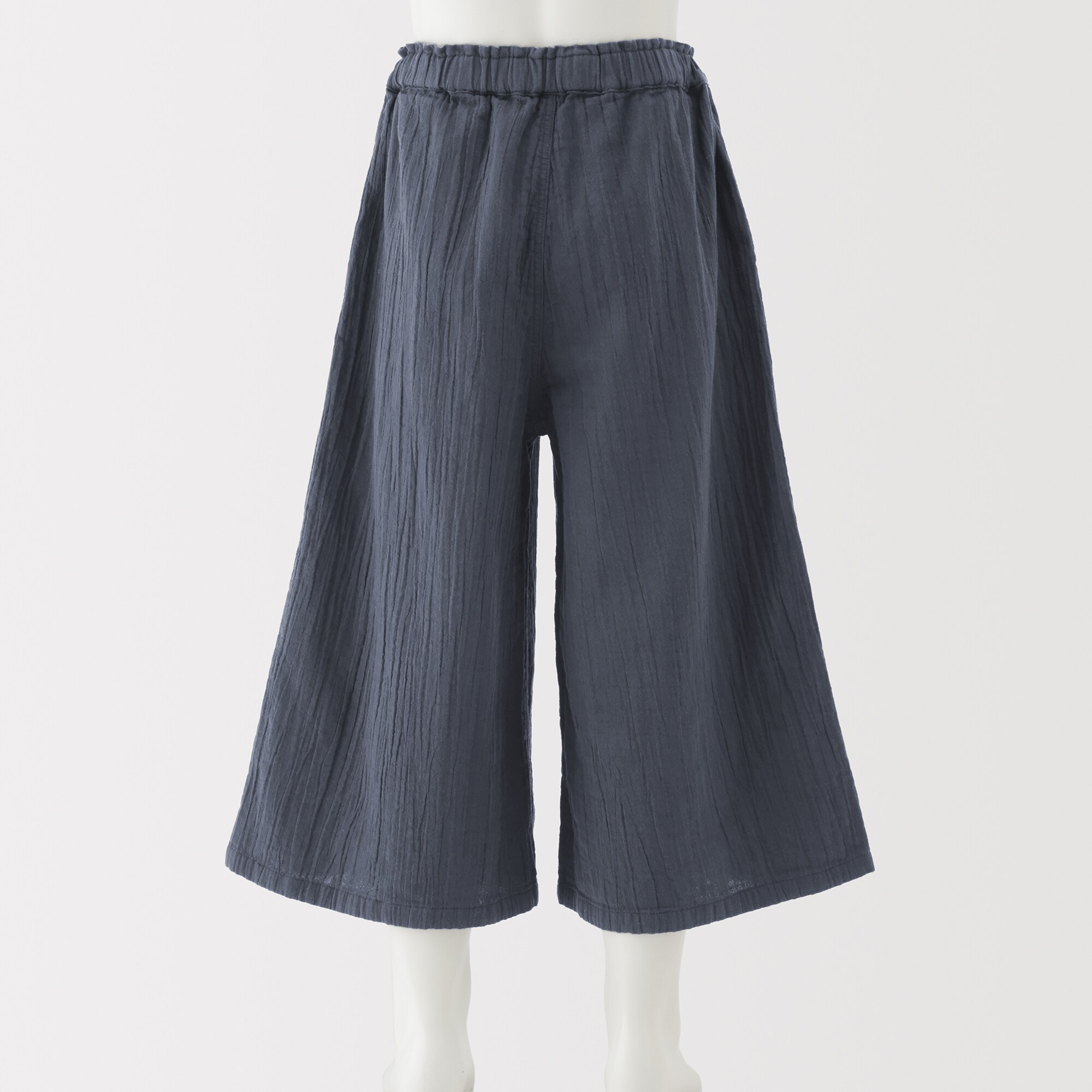 キッズ　楊柳ガーゼ七分丈ワイドパンツ